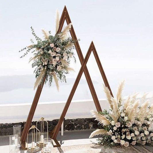 2 PCS Grande Arche Mariage Bois Triangle Arche en Bois pour Décoration de Mariage Ceremonie Laique 210x300 / 170x255cm