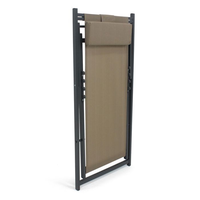 Lot de 2 transats en aluminium anthracite Santiago - Oviala