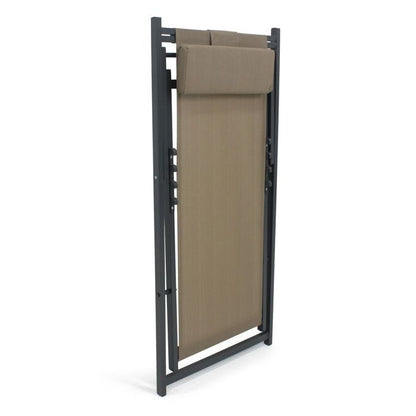Lot de 2 transats en aluminium anthracite Santiago - Oviala