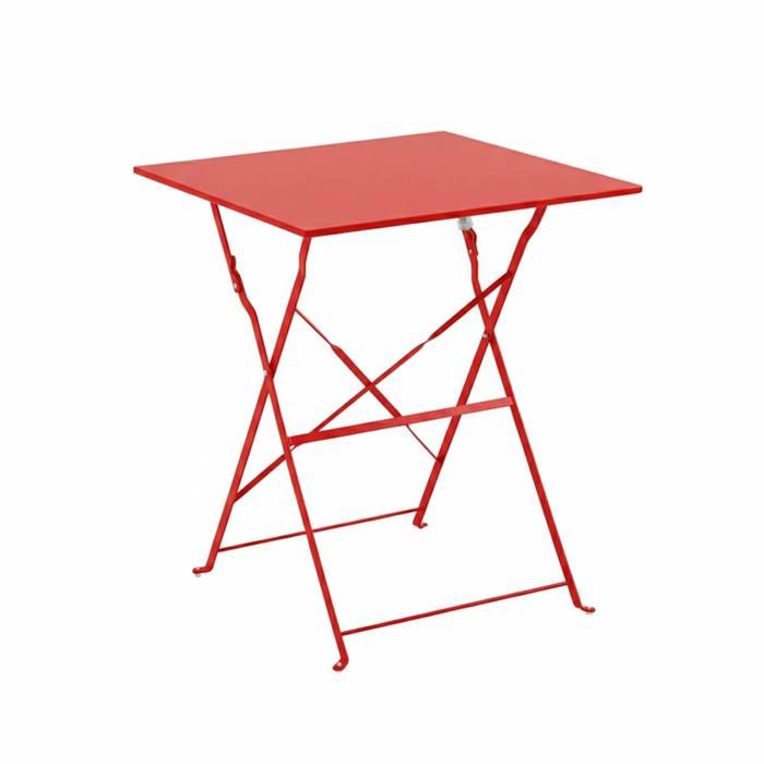Table de jardin et 2 chaises acier 60 cm vert cactus Rome - Oviala