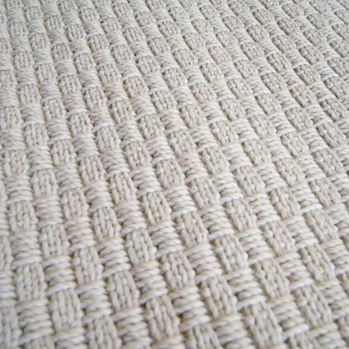 Tapis d'extérieur/intérieur aspect jute blanc D160