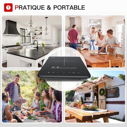 Table de cuisson à induction - ISEASY - 2 feux - Écran tactile - 3400W - Verrouillage enfant