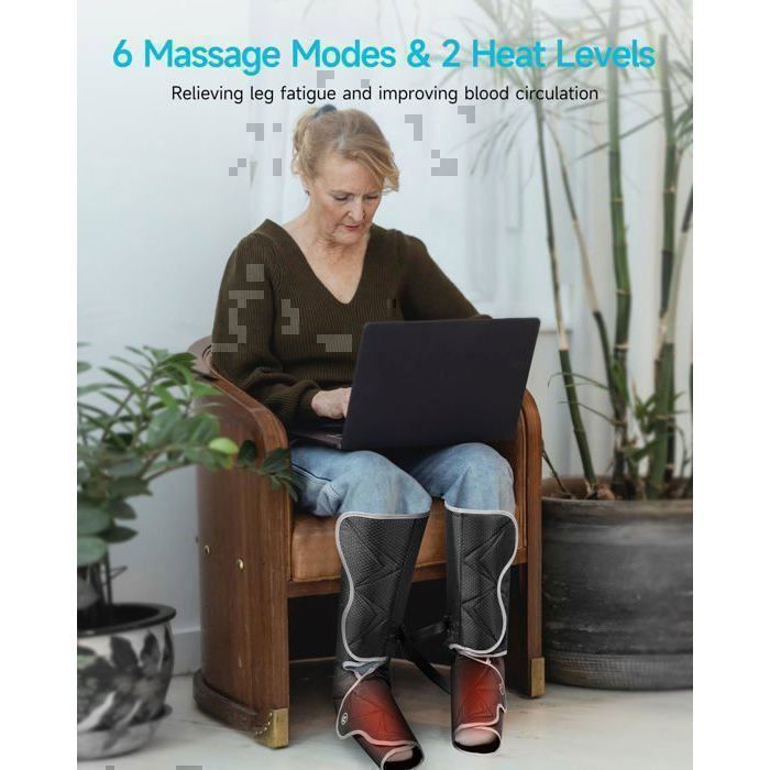 Masseur pour jambes, ALLJOY, avec fonctions de chauffage et de pression réglables, plusieurs intensités, cadeau pour les aînés