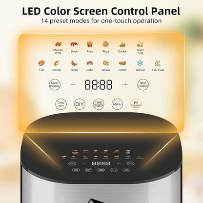 UTEN Air Fryer Sans Huile 5.5L 2000W,Friteuse à Air avec Écran Tactile LED,14 Programmes et Fenêtre Visible,Cuisson Rapide et Saine