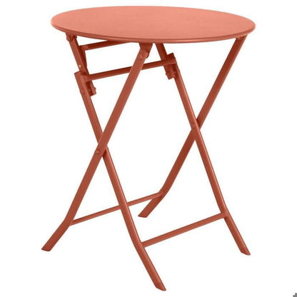 Table de jardin pliante ronde "Greensboro" vert olive 2 places en acier traité époxy - Hespéride
