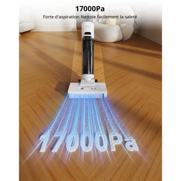 JONR Aspirateur balai laveur Sans Fil ED12 4-in-1- Humide & Sec -30 min-Self Cleaning Function, for Hard Floors- 850mL