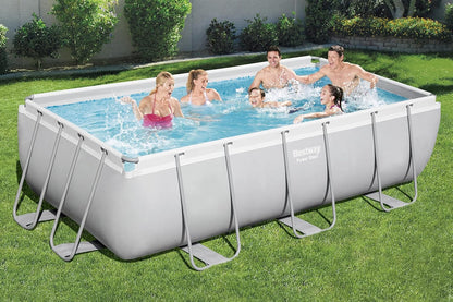 Bestway Ensemble de piscine rectangulaire Power Steel 404x201x100 cm