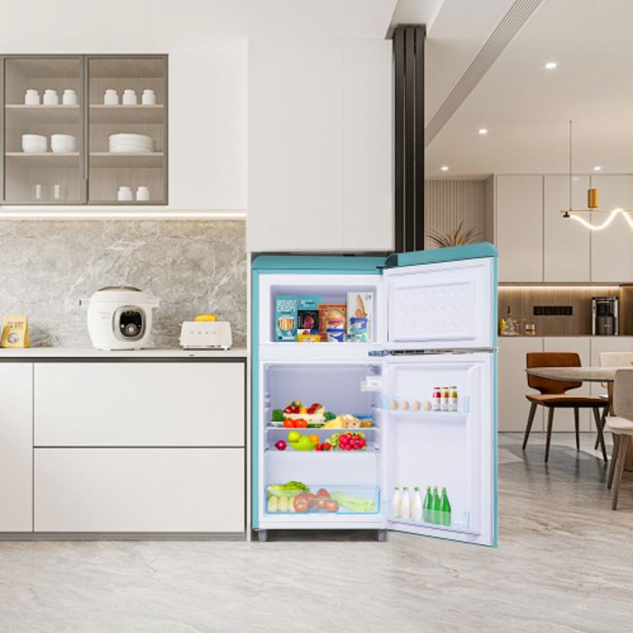 Réfrigérateur rétro - LANGTU - Retro 60L - 2 portes - Congélateur 22 L - 46 dB