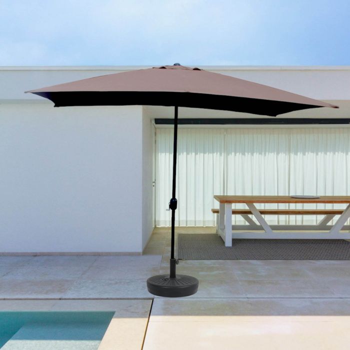 SPEZIA - Parasol droit rectangulaire 3x2 m chocolat