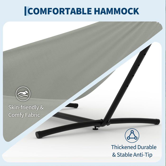 Hamac Double avec Support - 450 lbs, Toile Coton & Coussin Amovible - Pour Jardin, Intérieur/Extérieur, Vert
