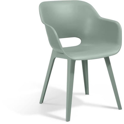 Chaises de jardin - KETER - AKOLA - Lot de 2 en résine - Gris olive - Dossier ergonomique
