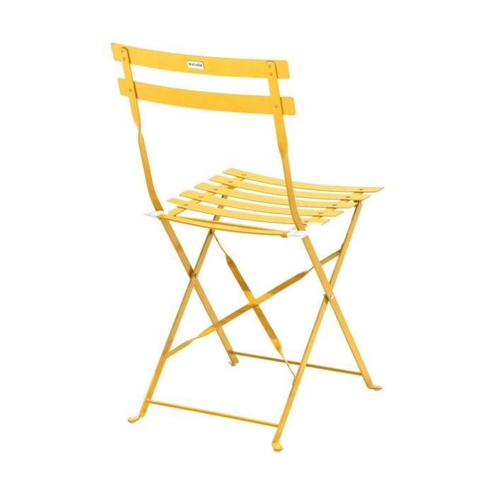 Table de jardin et 2 chaises acier 60 cm vert cactus Rome - Oviala