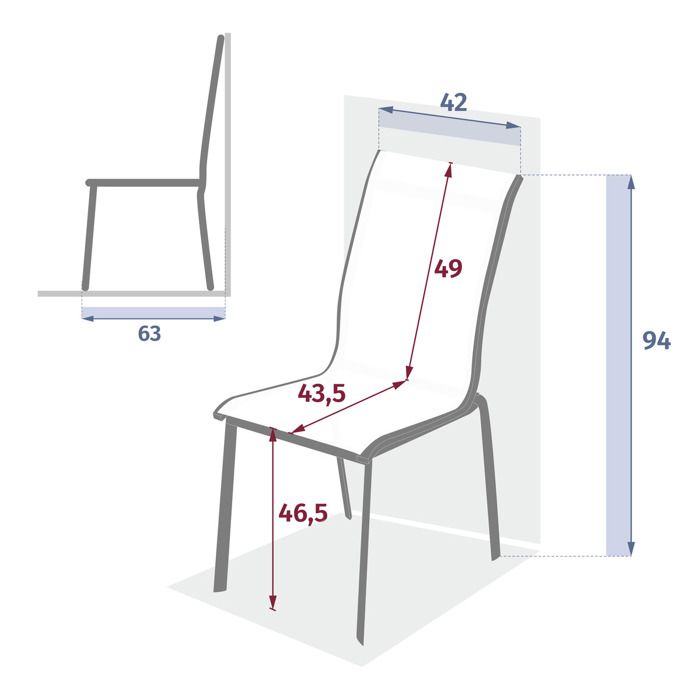 Chaise de jardin empilable "Axant" bleu canard & graphite en aluminium traité époxy - Hespéride