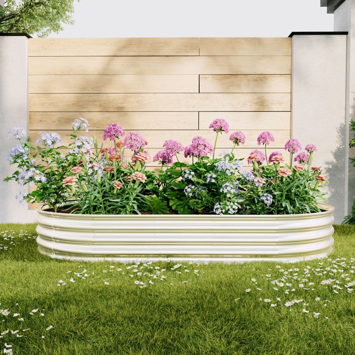 Lot de 2 Jardinière surélevée d'extérieur - BELLEMAVE - Bac de jardin métal galvanisé - Robuste - Antirouille- 243,84x121,92x30,48cm