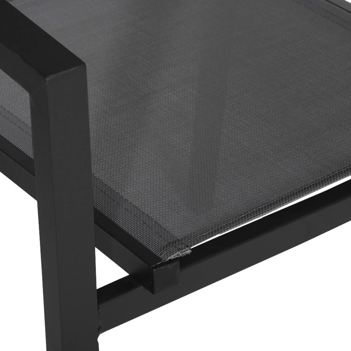 Lot de 8 chaises en aluminium anthracite - textilène gris Happy Garden