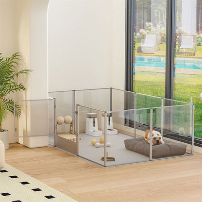 Parc pour Petits Animaux Enclos Lapin Intérieur Rongeur Chiot Cochon d'Inde - 6 Panneaux - 124x63x40cm