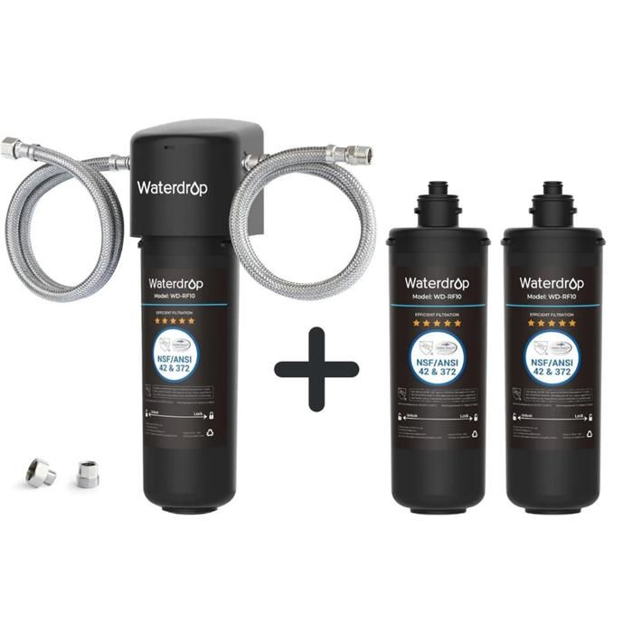 Waterdrop 10UB Système de Filtre à Eau Sous Évier avec Robinet Dédié, 11K Gallons de Filtration D'eau de Grande Capacité