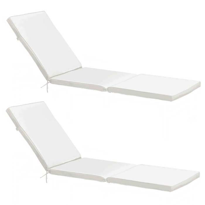Lot de 2 coussins bain de soleil polyester bleu 186 x 53 x 5 cm Picchu - Oviala