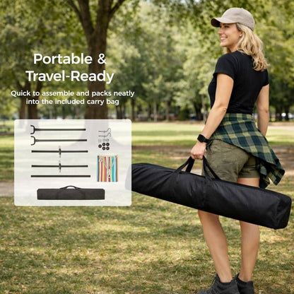Mondeer Hamac sur Pied Double avec Support,Cadre Robuste Réglable 6Positions,Charge Max 270kg pour Jardin/Camping/Voyage,Multicolore