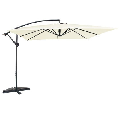 SOLENZARA - Parasol déporté carré 3x3m écru en aluminium