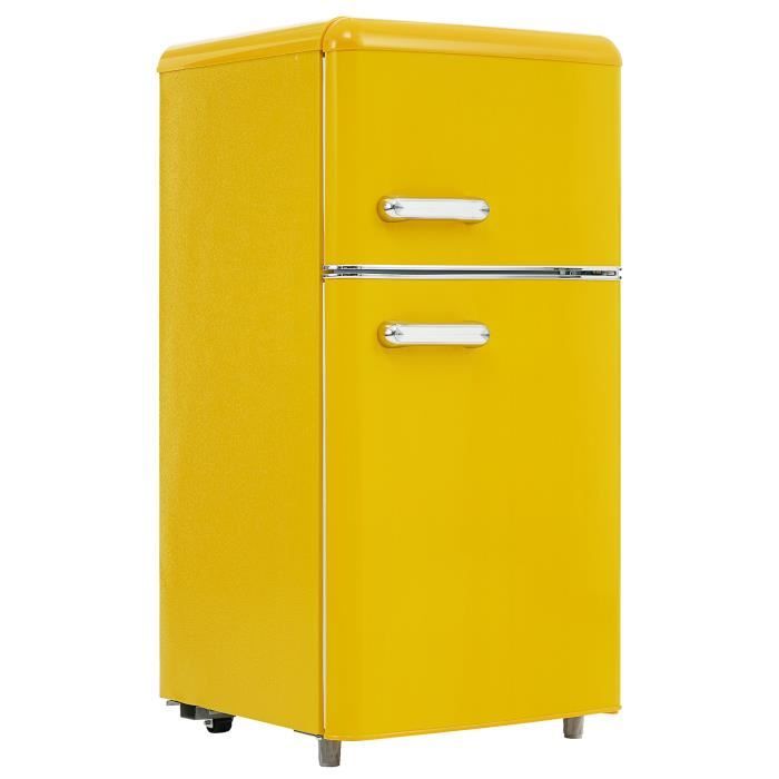 Réfrigérateur rétro - LANGTU - Retro 60L - 2 portes - Congélateur 22 L - 46 dB