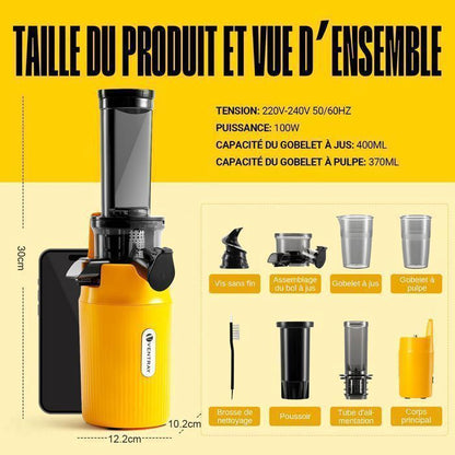 Extracteur de Jus - VENTRAY - Ginnie - Compact - 100 Watt - Rose vif