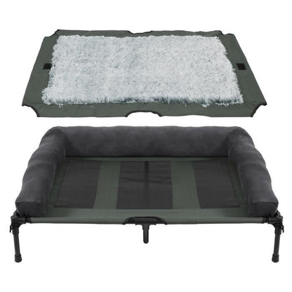 BingoPaw Lit de Camp pour Chien XXL Lit Surélevé Chien Grande Taille Transat Chien Extérieur 130 x 90 x 18cm