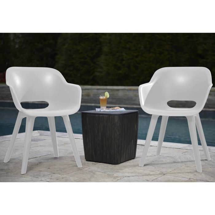 Chaises de jardin - KETER - AKOLA - Lot de 2 en résine - Gris olive - Dossier ergonomique