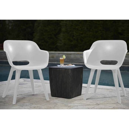 Chaises de jardin - KETER - AKOLA - Lot de 2 en résine - Gris olive - Dossier ergonomique