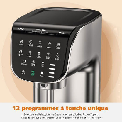 Sorbetière Machine à Glaces 12 en 1 - ICYTREAT - 12 Programmes - Machine à Granité- l’italienne Intégré - Affichage LED - 3 Bols