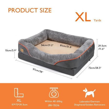 BingoPaw Panier Chien XXL Lit pour Chien Grande Taille Coussin pour Chien Déhoussable Orthopétique 97 x 72 x 30 cm