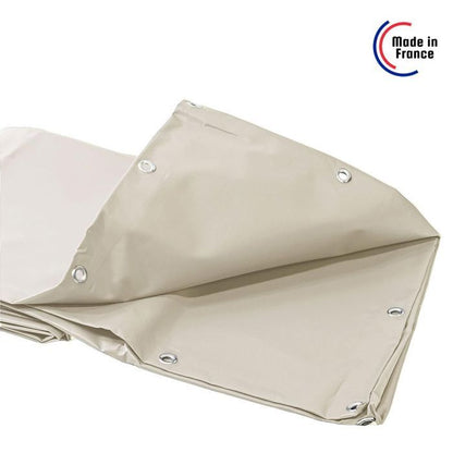 TECPLAST Bâche pour Carport Ivoire 2x2 m XP640CP - Garantie 10 ans - Toile PVC étanche pour abri de voiture - Made in France