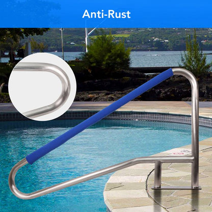 Rampe De Piscine 42.1x19.7in Aluminium Antidérapant, Barre Murale avec Embases, 100kg, Pour Piscine, Spa, Quai, Kit complet inclus