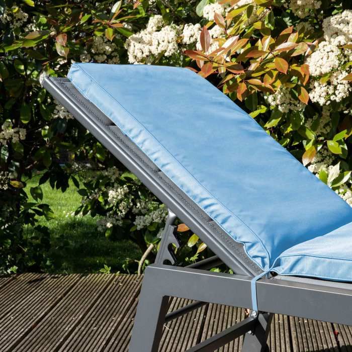 Lot 2 coussins bain de soleil polyester bleu 186 x 53 x 5 cm Picchu - Oviala