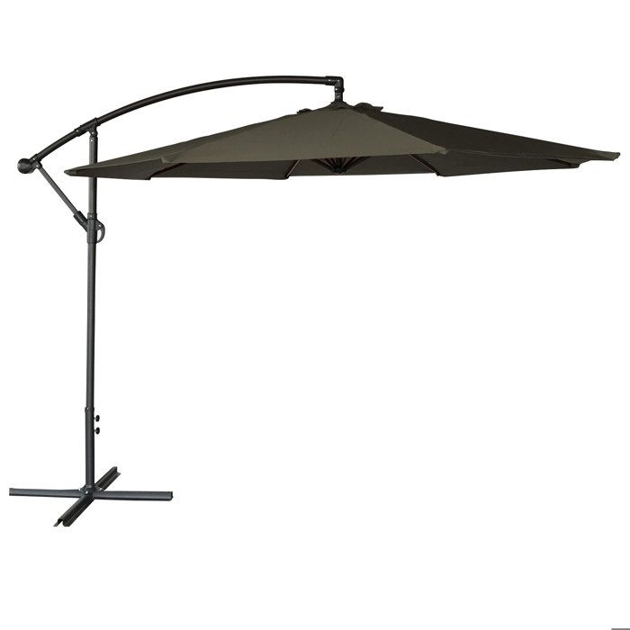 Parasol déporté OAHU rond 3m de diamètre gris