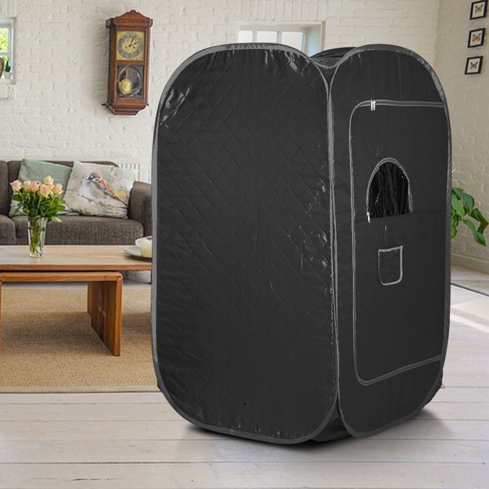 OHMG-Cuiseur Vapeur Portatif Pour Sauna Domestique-Fumoir À Vapeur-Avec Tabouret Pliant-Régulation Température Programmée-Rouge
