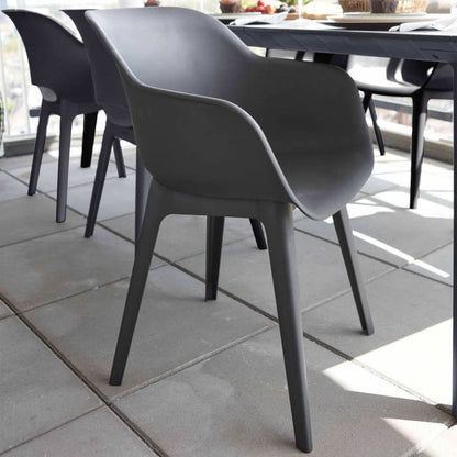 Chaises de jardin - KETER - AKOLA - Lot de 2 en résine - Gris olive - Dossier ergonomique