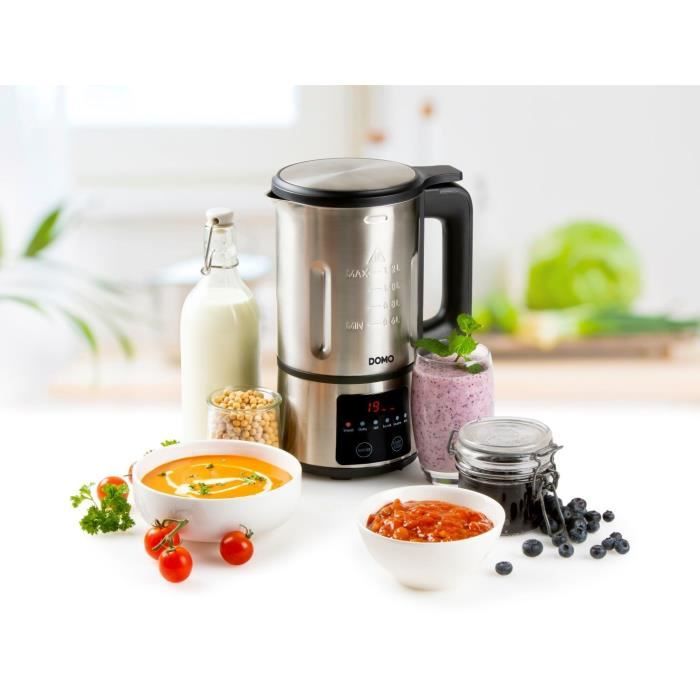 Blender chauffant DOMO – gris - 2,2 L – 7 programmes – 1000 Watt - DO716BL