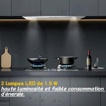 Hotte Aspirante-hotte encastrable-750 m³/h-L 52cm Kichpower -Gestuelle - Tactile - Booster - Recyclage avec Filtre à Charbon - A+++
