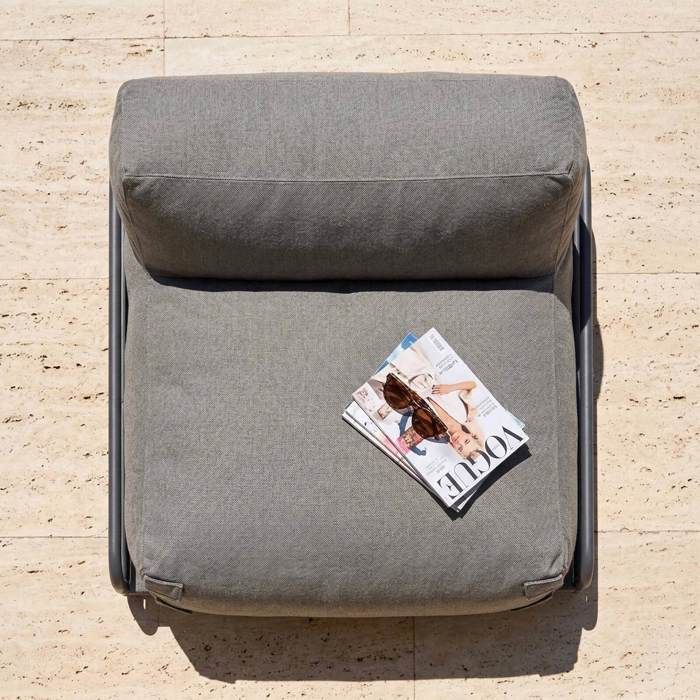 Chauffeuse pour salon de jardin modulable avec structure jaune clair  Mixi, Oviala