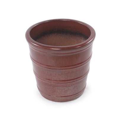 Pots de Fleur en Céramique - 41,5x41,3 cm - Grand Bac à Fleurs avec Trou de Drainage - Vase Design pour Jardin - Taupe
