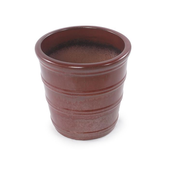 Pots de Fleur en Céramique - 41,5x41,3 cm - Grand Bac à Fleurs avec Trou de Drainage - Vase Design pour Jardin - Taupe