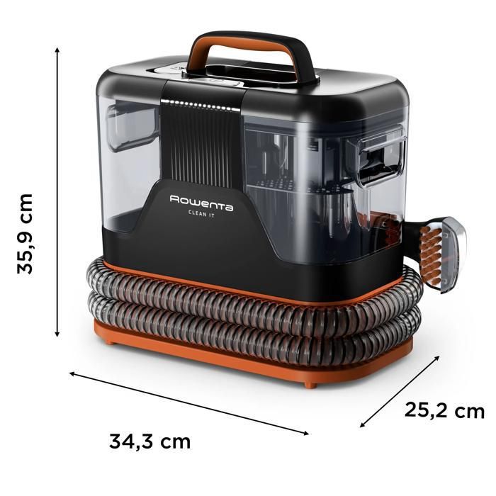 Rowenta, Clean It Compact, Shampouineuse, Détacheur, Nettoyeur portable, Design compact, IN3020F0