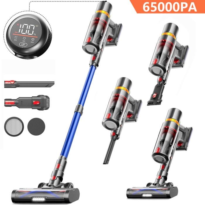 Aspirateur balai sans fil - YOIMOIMO - 70000 Pa - 650W - Autonomie 70 min