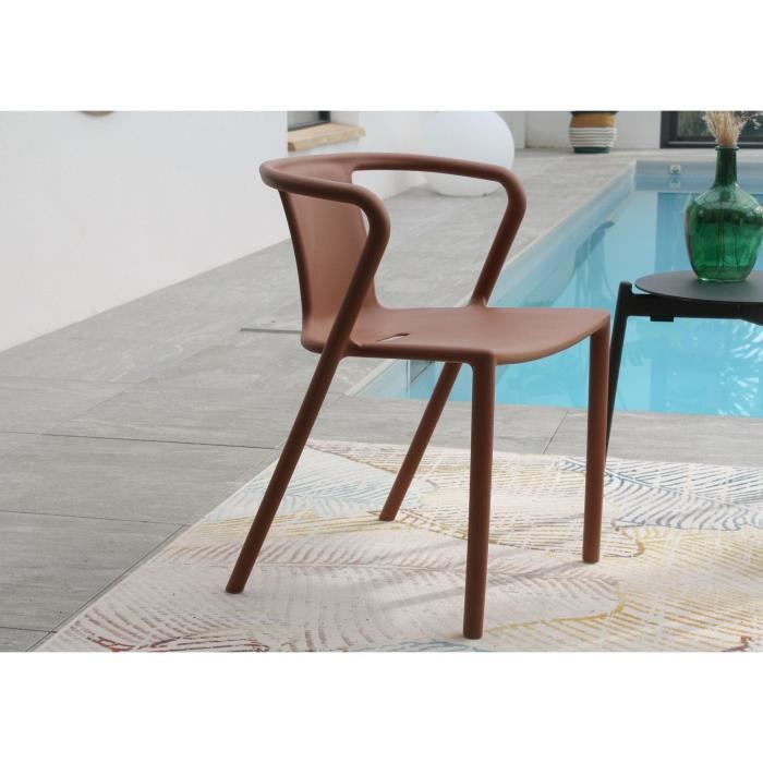 Lot composé de 2 fauteuils de jardin - CITY GARDEN - DIEGO-FT - Terracotta - Empilables