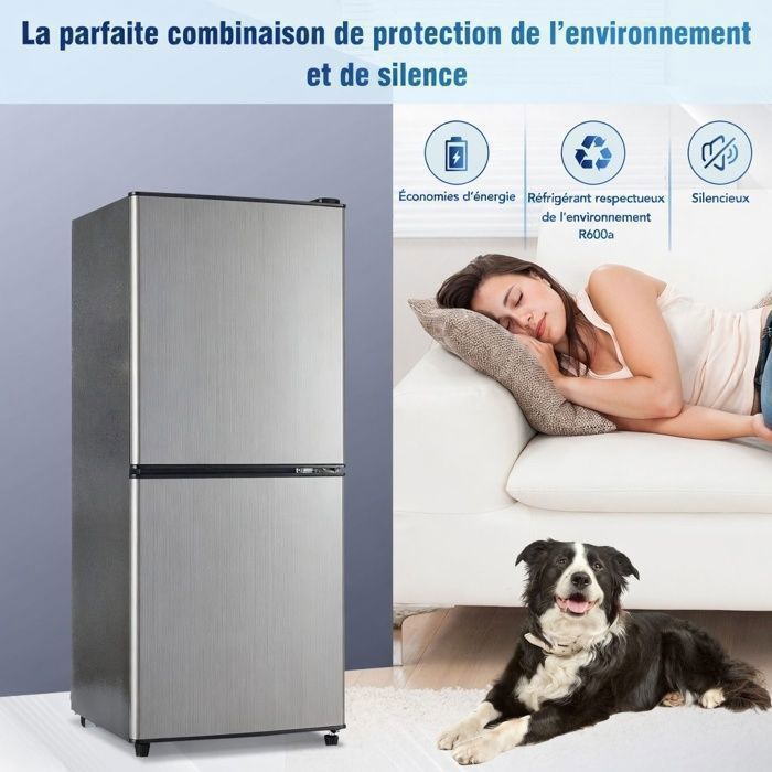 Mini réfrigérateur - Memkey - 76 L - 43,5 x 40 x 71,6 cm - Noir - LED, 6 L congélateur