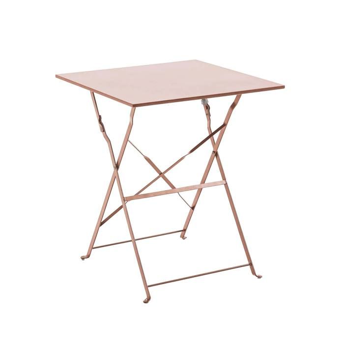 Table de jardin et 2 chaises acier 60 cm vert cactus Rome - Oviala