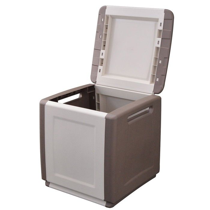 Coffre de rangement 330L Gris/Noir 138 x 53 x H57cm Poignées de transport polypropylène INTEC