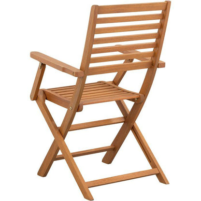 Lot de 2 chaises de jardin pliantes en bois d'acacia FSC - EDEN - Assise textilène - Gris - 58 x 58 x H90 cm