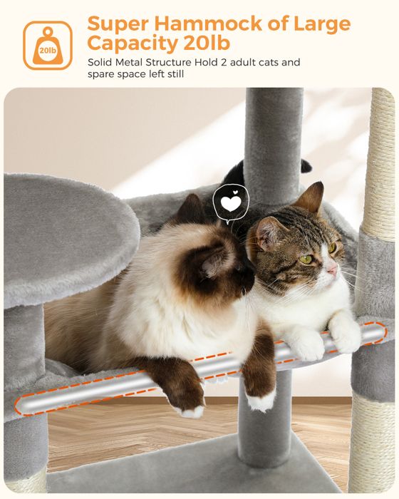 PAWZ Road Arbre à chat Design Spacieux Grande Hamac Dur Stable Avec hamac et belle maison pour chat - Cactus vert - 143 cm
